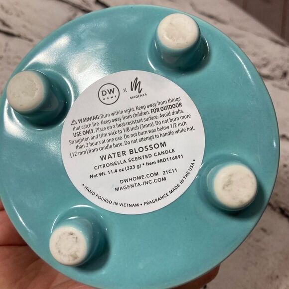 RAE DUNN citronella water blossom candle/planter - Picture 3 of 5